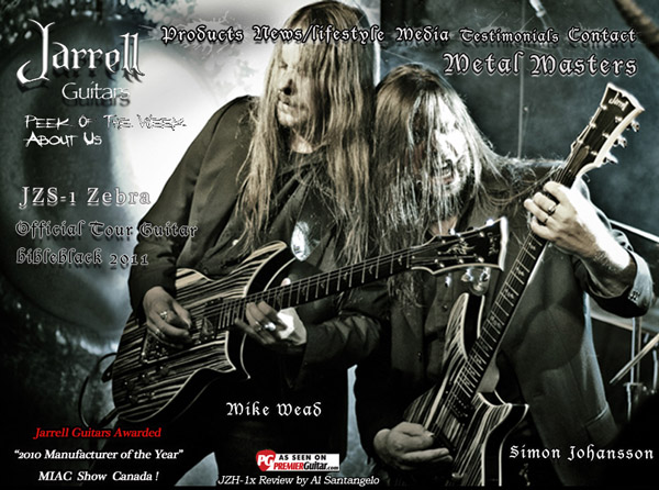 Jarrell Guitars Home page with Mike Wead